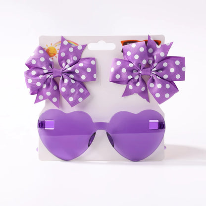Hairpins & Heart Sunglasses Set

