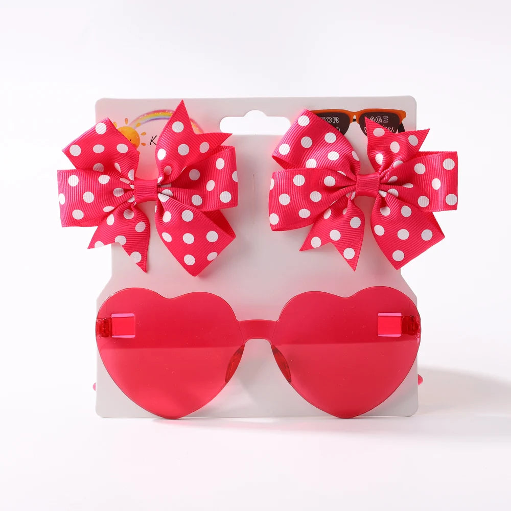 Hairpins & Heart Sunglasses Set

