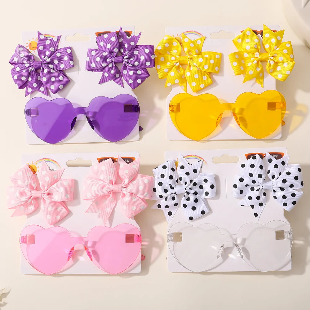 Hairpins & Heart Sunglasses Set

