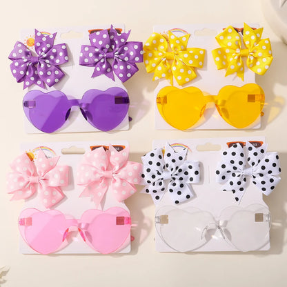 Hairpins & Heart Sunglasses Set

