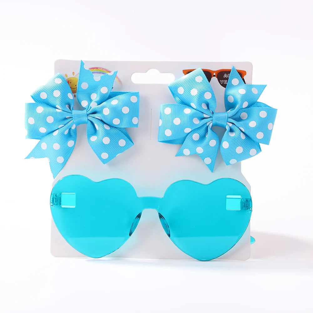 Hairpins & Heart Sunglasses Set

