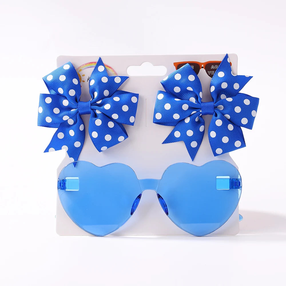 Hairpins & Heart Sunglasses Set

