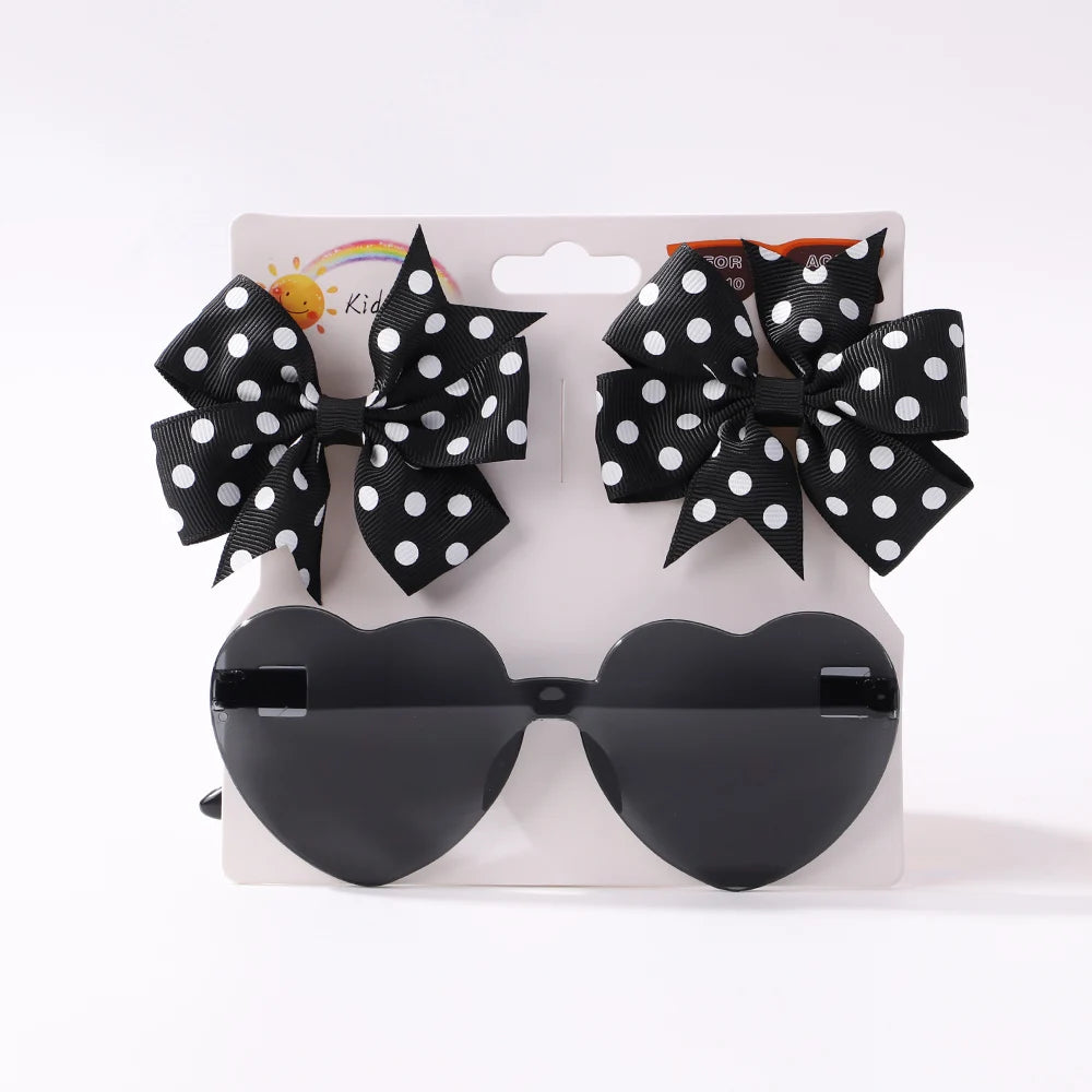 Hairpins & Heart Sunglasses Set

