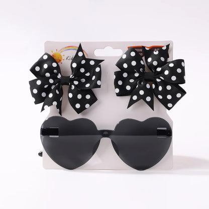 Hairpins & Heart Sunglasses Set

