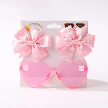 Hairpins & Heart Sunglasses Set

