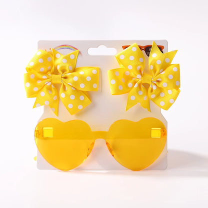 Hairpins & Heart Sunglasses Set

