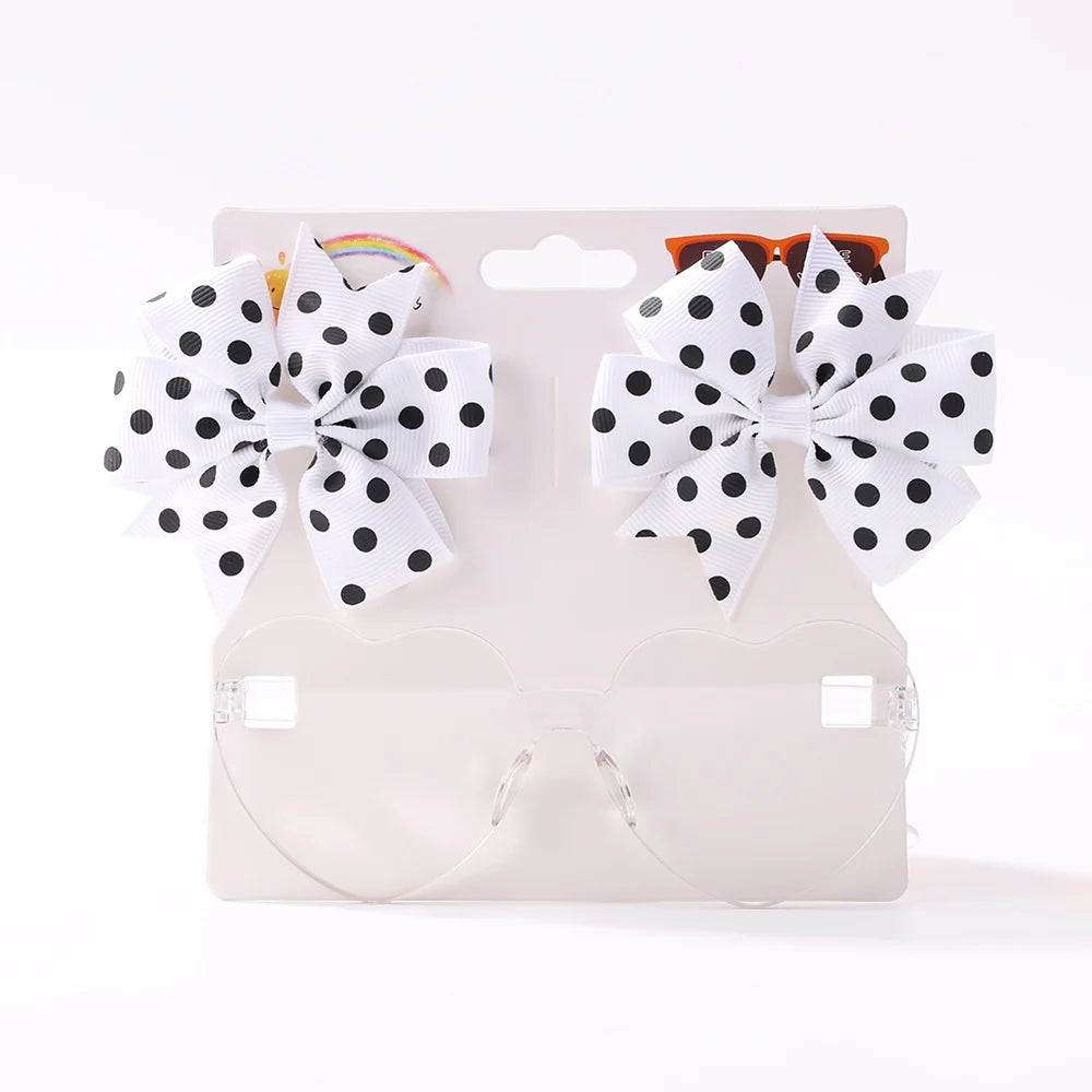 Hairpins & Heart Sunglasses Set

