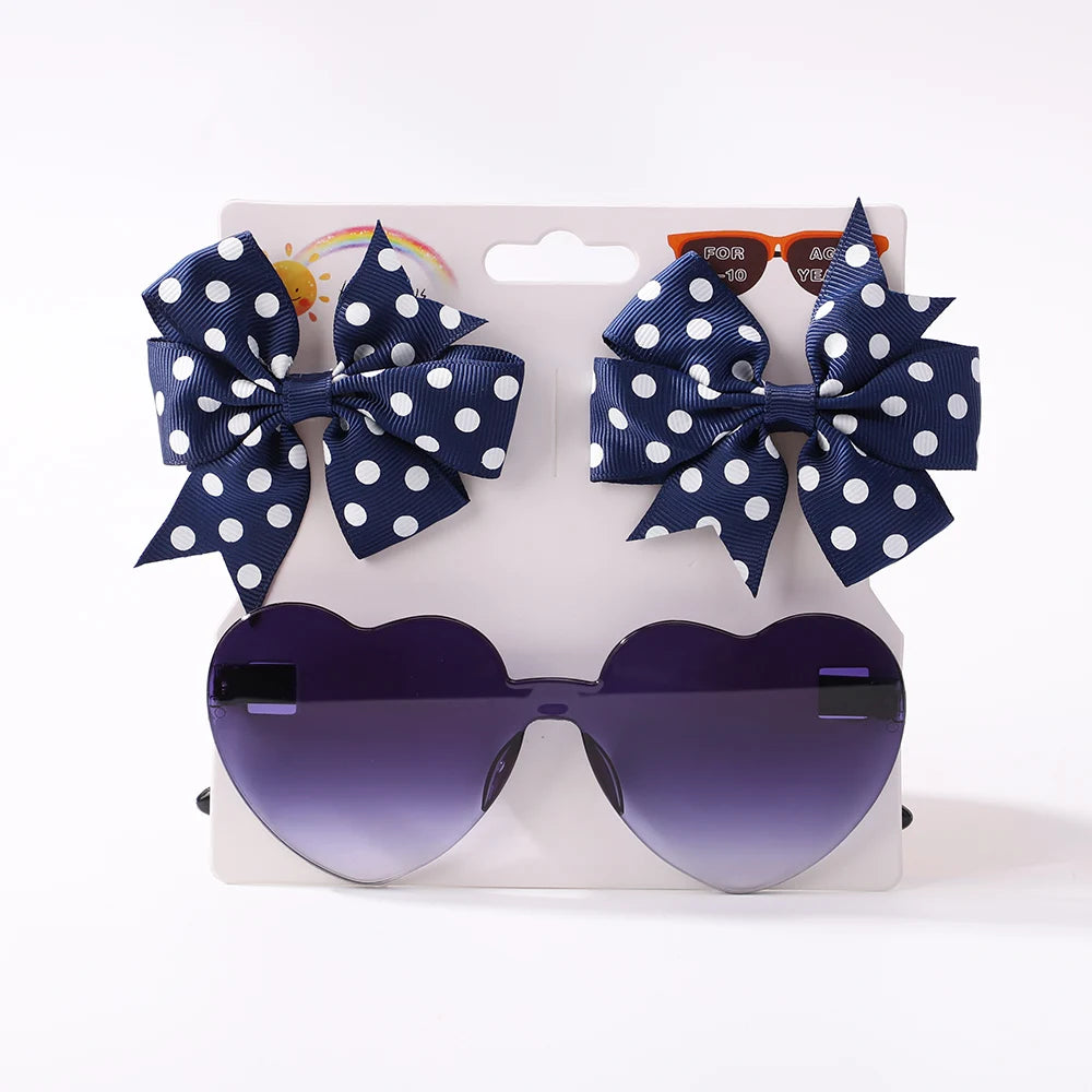 Hairpins & Heart Sunglasses Set

