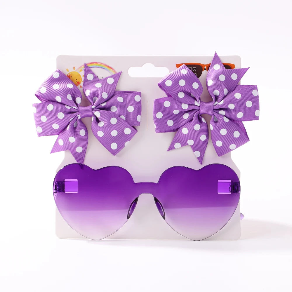 Hairpins & Heart Sunglasses Set

