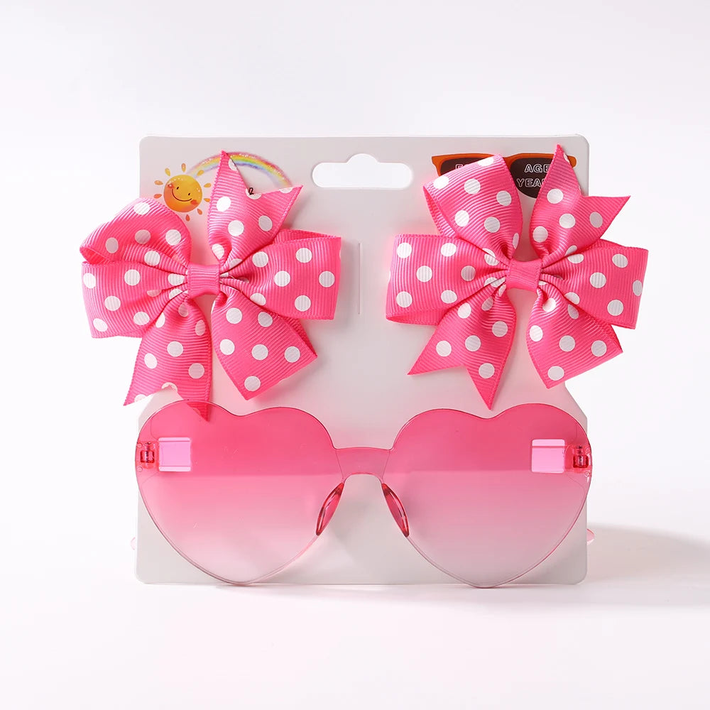 Hairpins & Heart Sunglasses Set

