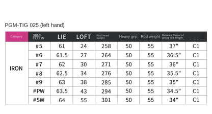 Iron Left Hand Stainless Steel Carbon Golf Clubs set