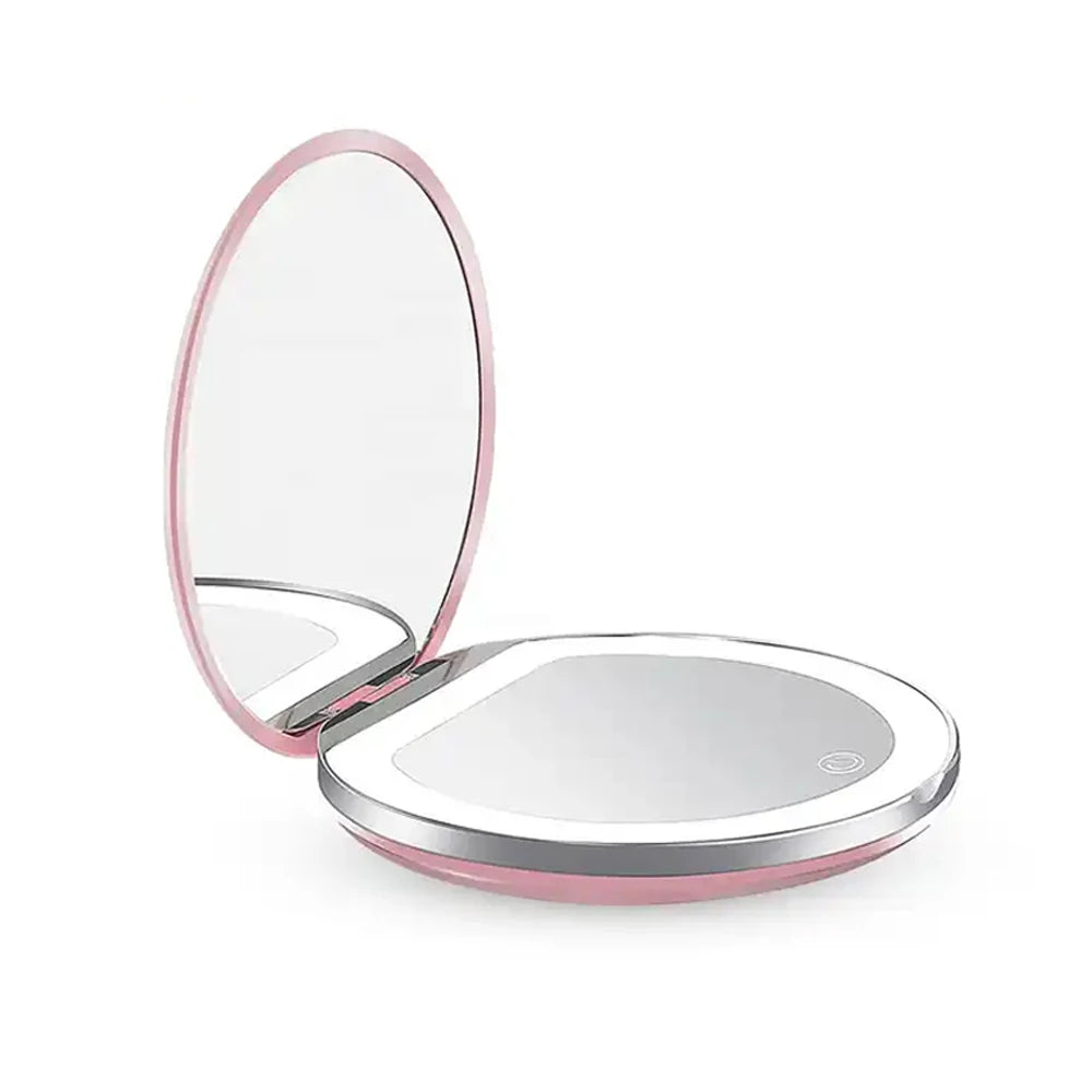 Handheld Foldable Small Vanity Mirror With Lights