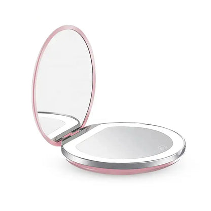 Handheld Foldable Small Vanity Mirror With Lights