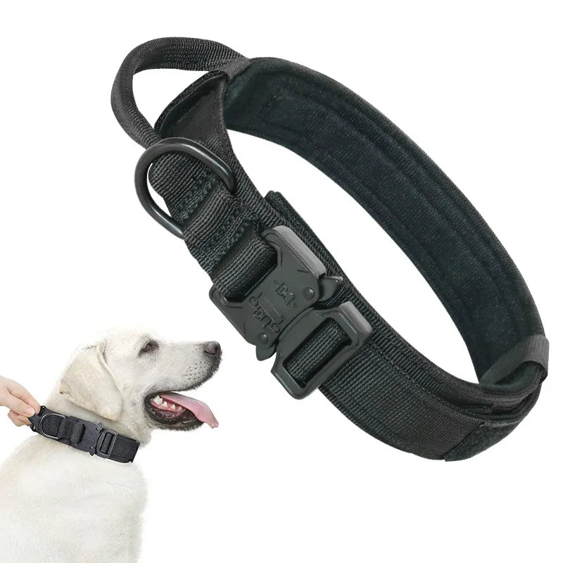 Handle Adjustable Nylon Tactical Police Dog Collar