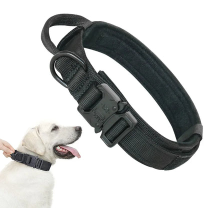 Handle Adjustable Nylon Tactical Police Dog Collar