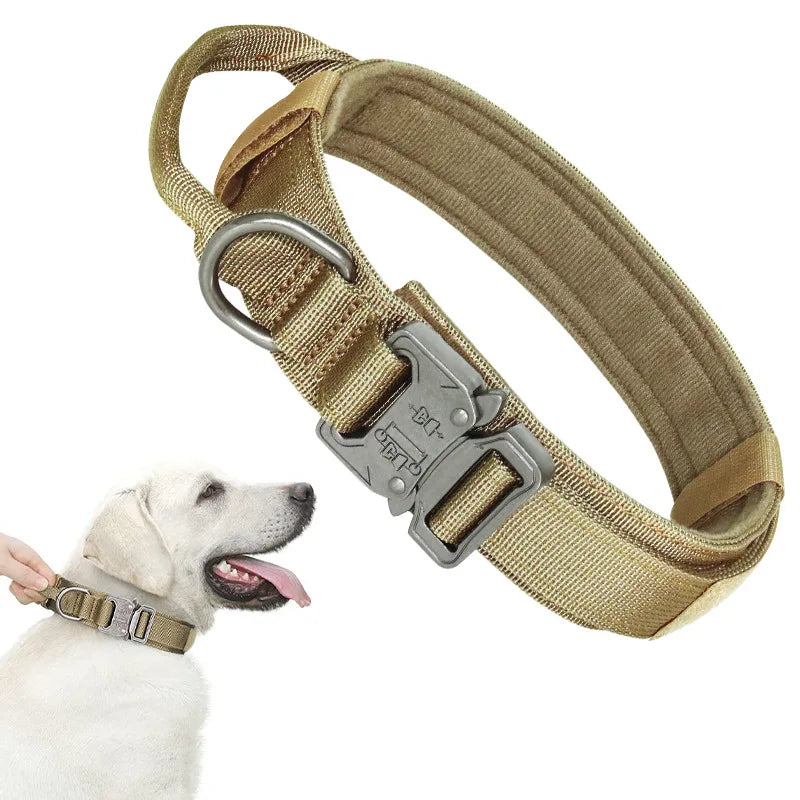Handle Adjustable Nylon Tactical Police Dog Collar