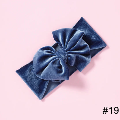 Baby Girls Velvet Headband Big Bow Hair Band Soft Ribbon