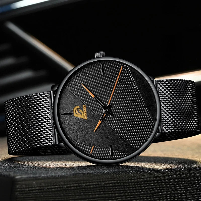 Montre d'affaires ultra-mince pour hommes