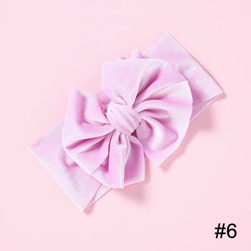 Baby Girls Velvet Headband Big Bow Hair Band Soft Ribbon