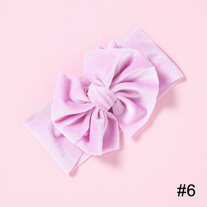 Baby Girls Velvet Headband Big Bow Hair Band Soft Ribbon