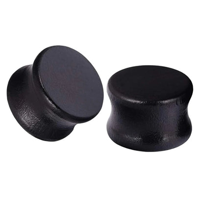 Clous d'oreilles en bois 2 pièces - Marron naturel et noir - 8/10/12 mm