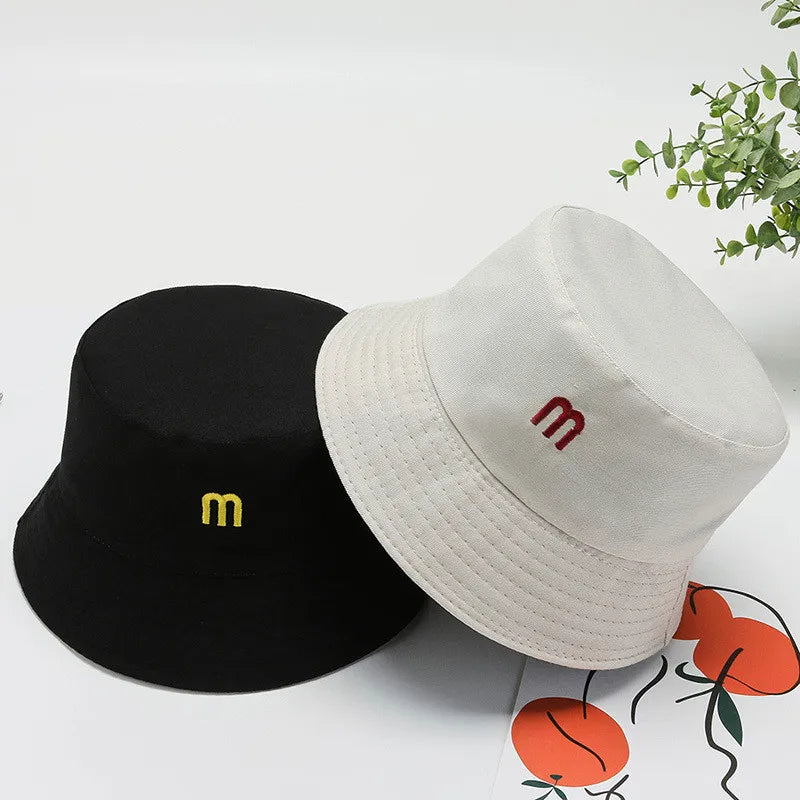 Chapeau de pêcheur brodé de fleurs double face pour femmes