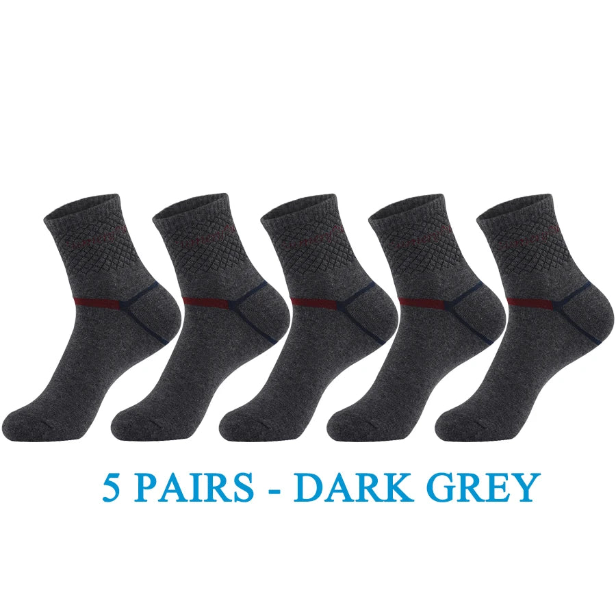 5 Paar Herren-Sportsocken aus Baumwolle – Lange Sportsocken zum Laufen und Wandern