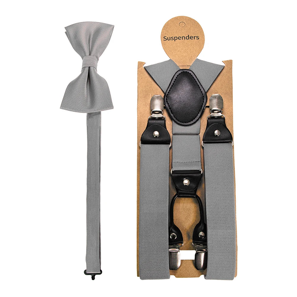 Men's Real Leather 6 Button Brace Suspenders