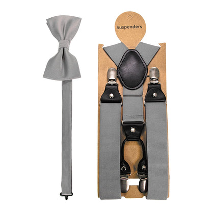 Men's Real Leather 6 Button Brace Suspenders