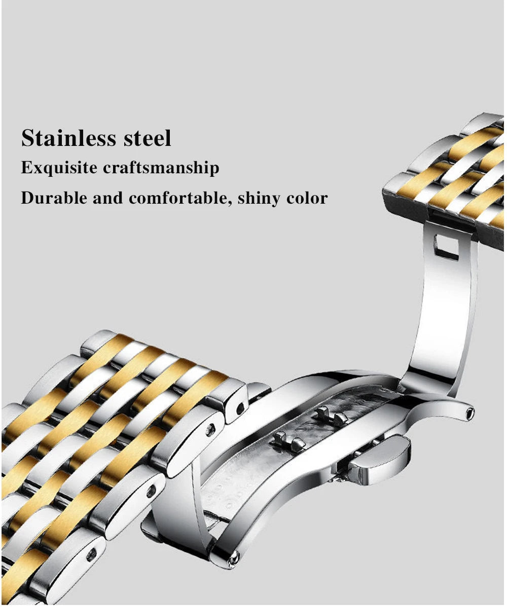 Montre-bracelet pour homme en acier inoxydable - Étanche, lumineuse, avec date et semaine