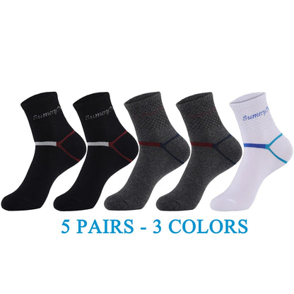 5 Paar Herren-Sportsocken aus Baumwolle – Lange Sportsocken zum Laufen und Wandern
