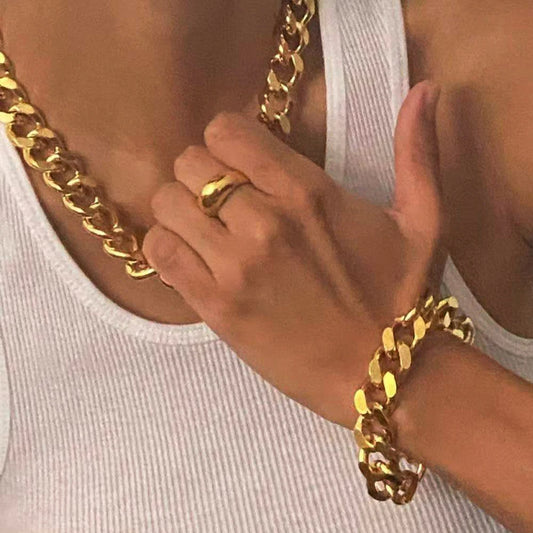 Retro-Punk-Metallketten-Armband-Set für Damen