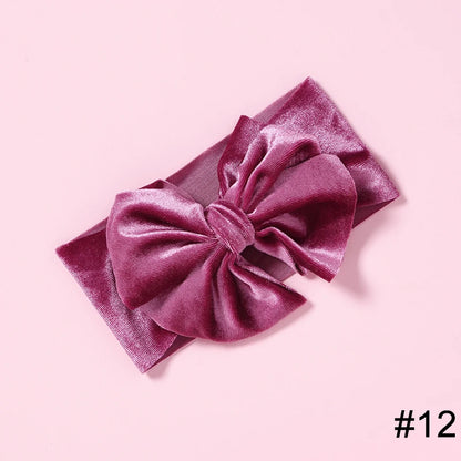 Baby Girls Velvet Headband Big Bow Hair Band Soft Ribbon