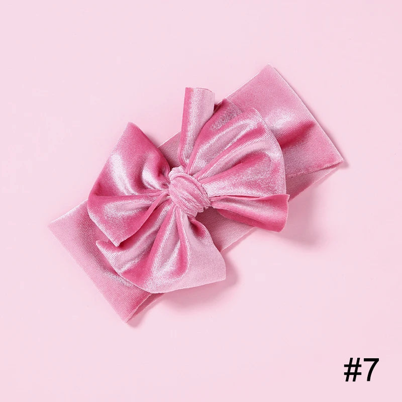 Baby Girls Velvet Headband Big Bow Hair Band Soft Ribbon