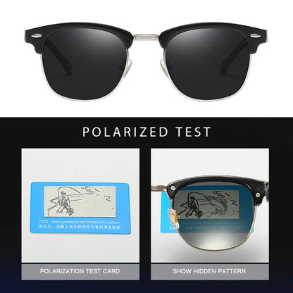 Quadratische polarisierte Unisex-Sonnenbrille im Retro-Stil