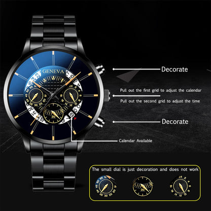 Black Stainless Steel Business Watch