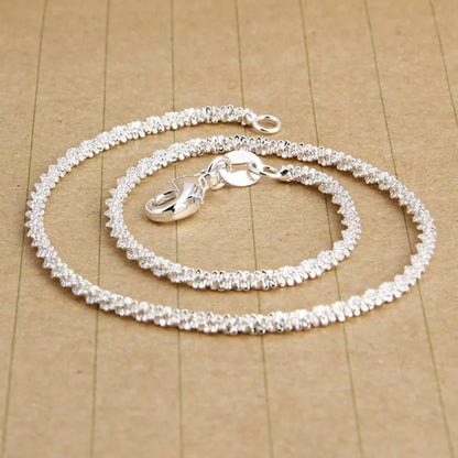 Thin Silver Color Shiny Chains Anklet