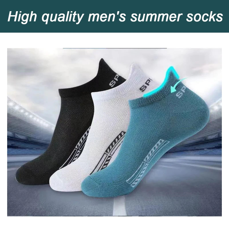 Men Breathable Cotton Ankle Sport Socks - 10 Pairs