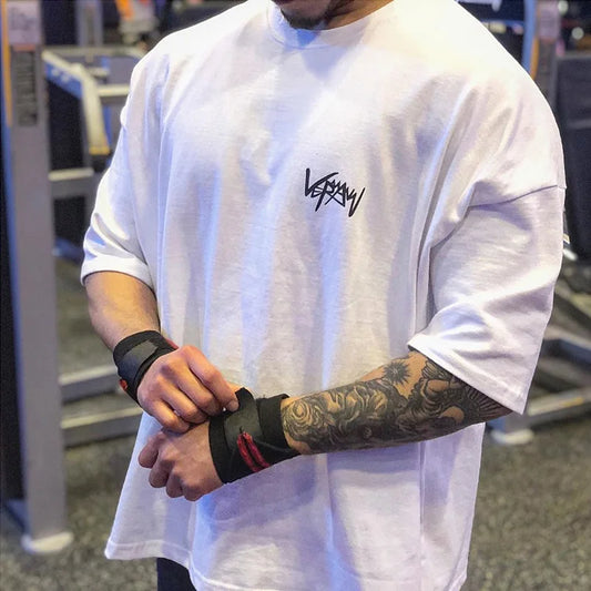 Men's Half Sleeve Bodybuilding Sports T-Shirt