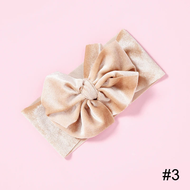 Baby Girls Velvet Headband Big Bow Hair Band Soft Ribbon