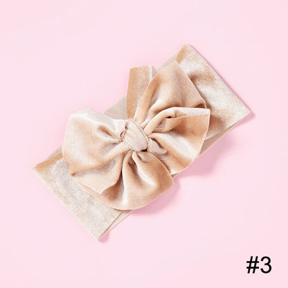 Baby Girls Velvet Headband Big Bow Hair Band Soft Ribbon