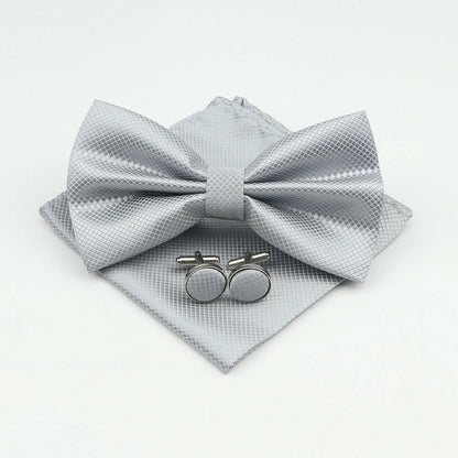 Men's Formal Pocket Square Cufflinks Polyester Bowtie
