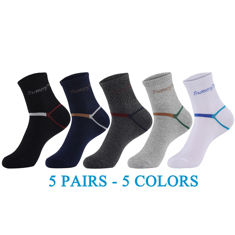 5 Paar Herren-Sportsocken aus Baumwolle – Lange Sportsocken zum Laufen und Wandern