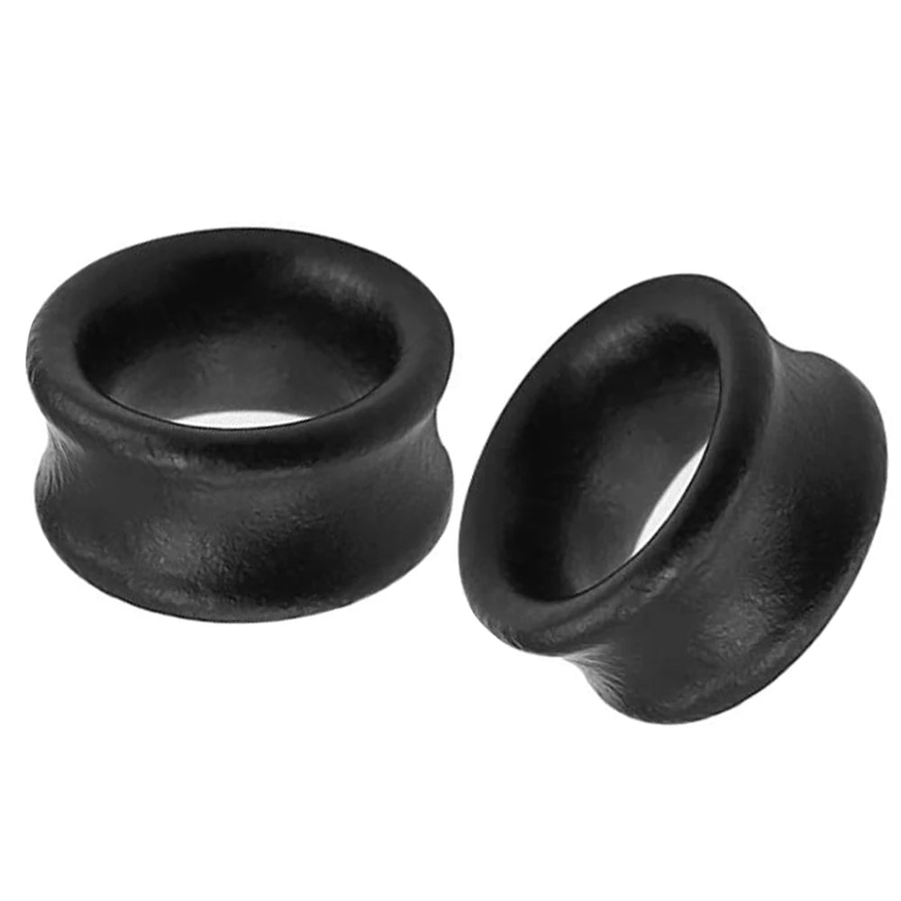 Clous d'oreilles en bois 2 pièces - Marron naturel et noir - 8/10/12 mm