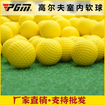 10 Stück gelbe PU-Schaum-Golfbälle – schwammelastische Indoor-Outdoor-Übungs-Golfbälle