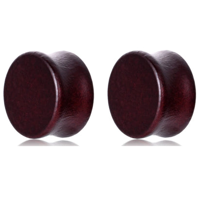 Clous d'oreilles en bois 2 pièces - Marron naturel et noir - 8/10/12 mm