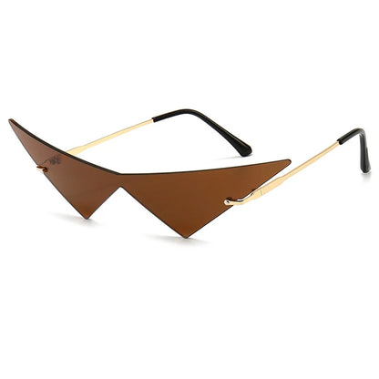 Damen-Sonnenbrille im Oversize-Design mit UV400-Schutz und randlosem Cat-Eye-Design 
