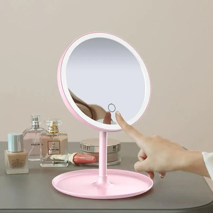 Miroir de courtoisie de maquillage à LED amovible