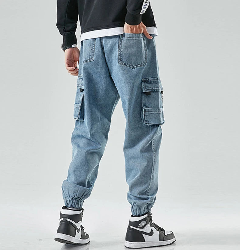 Jean cargo hip hop grande taille pour hommes