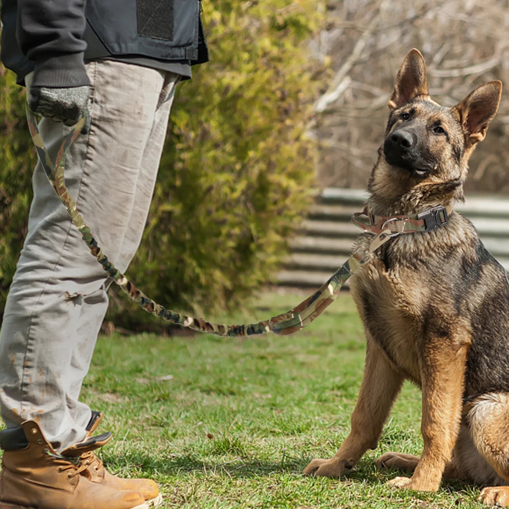 Militärisches taktisches Hundehalsband – Haustier-Trainingshalsbänder mit Griff